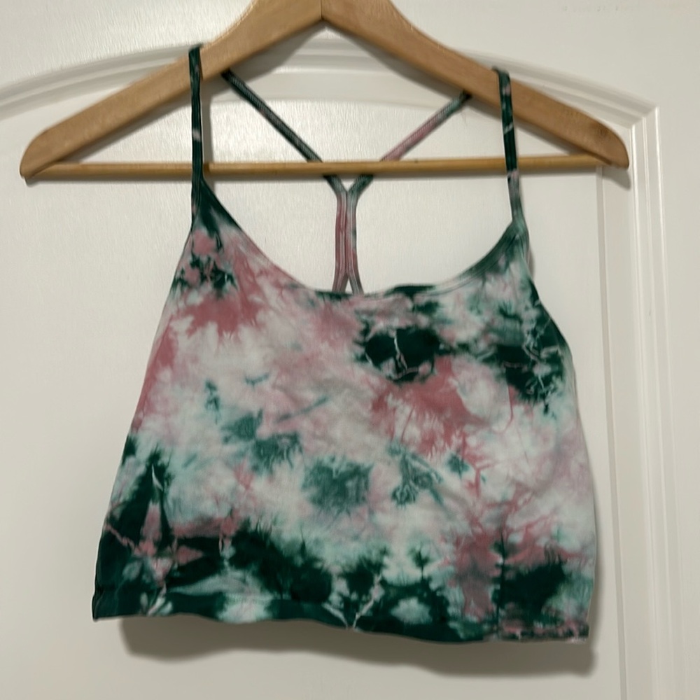 Victoria’s Secret “pink” workout top tie dye with built in bra
